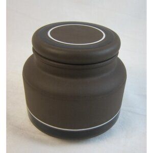 Hornsea England Lancaster Vitramic Contrast 1978 Short 4.75" Brown Pot with Lid